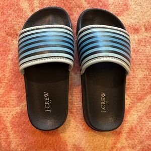 J. Crew Kids Slide Sandals - Blue and Black Stripes